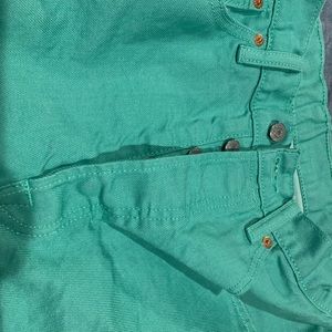 Green Levi 501 straight jeans